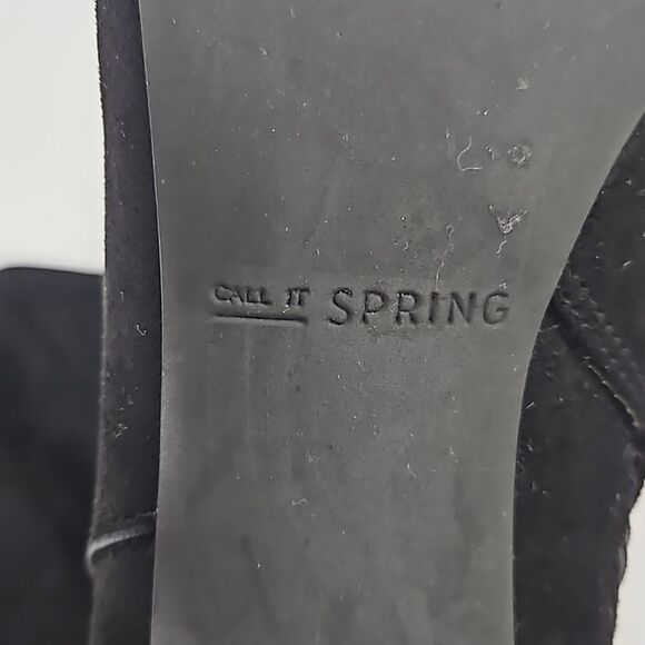 Call It Spring Thigh High Black Boots Nubuck Rosenman Size 6/36 - Picture 10 of 12